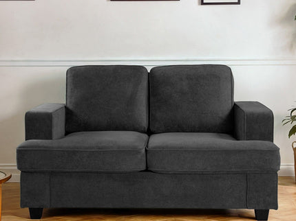 Modern Loveseat, Comfortable 2 Seater Couch With Deep Seating, Loose Back Cushions, Wide Arms