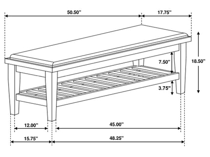 Bench With Upholstery Design - Ivory
