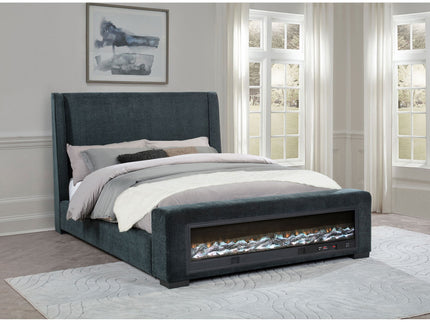 Sebastian - Upholstered Bed With Built-In Flame Visualizer And Bluetooth Speaker