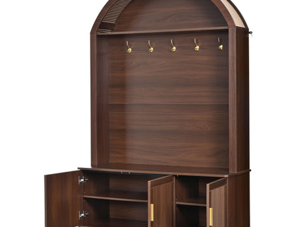 Arched Top Hall Tree With 5 Hooks