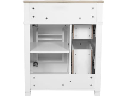 Bathroom Vanity With Top Sink, Storage Cabinet With 2 Drawers And Tip-Out Drawer