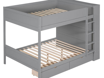 Bunk Bed With 2 Drawers And Multi Layer Cabinet