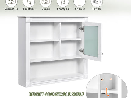 Wall-Mounted Bathroom Cabinet With Mirror And Adjustable Shelves