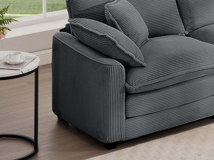 Mid-Century Modern 3 Seater Sectional Sofa With Arm And Throw Pillows