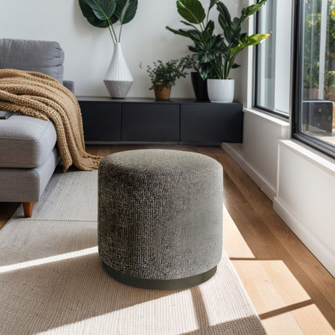 Oval Accent Ottoman - Brown