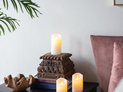 Flickering LED Candles With Remote Timer (Set of 3) - Ivory