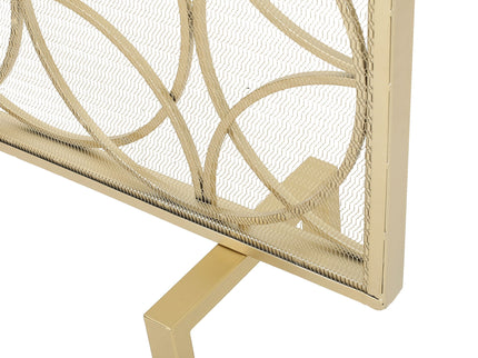 Thayer - Single Panel Iron Fireplace Screen With Geometric Design