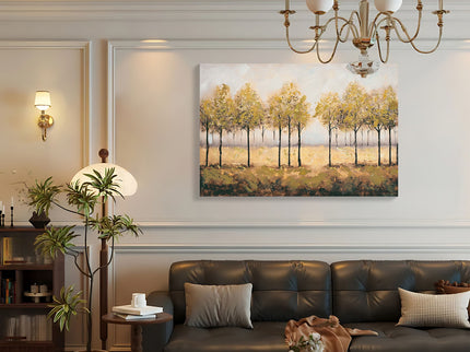 Wall Art Decor Canvas Print Autumn Embellishments Plant Forest Abstract Tree - Tan Leaves
