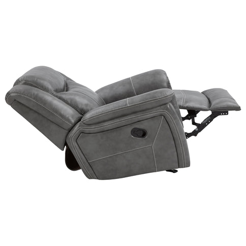 Encino - Upholstered Padded Arm Glider Recliner - Gray
