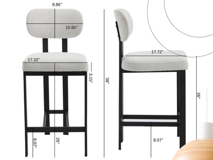 Modern Counter Height Stools (Set of 2)