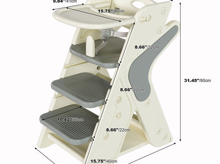 Multifunctional Growing Up Dining Chair With Adjustable Height And 5 Point Seat Belts