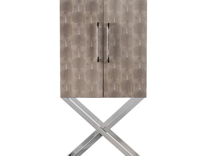 Cabinet - Silver - Faux Leather