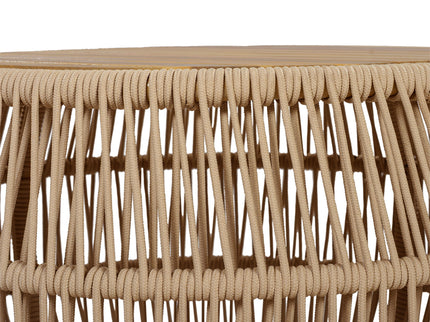 Round Side Table With Rope Frame
