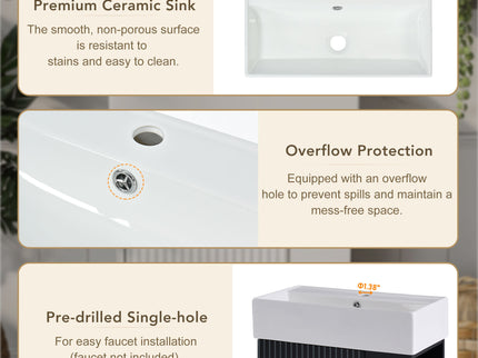 Modern Floating Bathroom Vanity With Ceramic Basin Perfect For Small Bathrooms