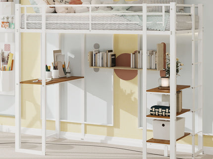 Bunk Bed With L-Shaped Desk And Dual Side Stairs