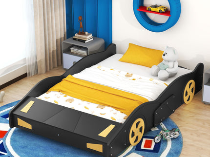 Race Car Shaped Platform Bed With Wheels And Storage