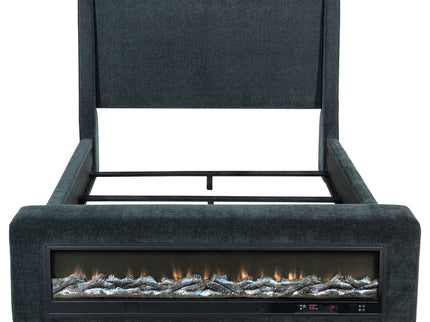 Sebastian - Upholstered Bed With Built-In Flame Visualizer And Bluetooth Speaker