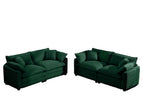 Dark Green / 2 Pc. 2 Double Seater Sofas