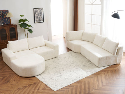 U-Shaped Oversized Modular Cloud Sectional Sofa With Deep Seat For Living Room