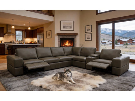 Upholstered Large Arms Sectional With Recliner Seats