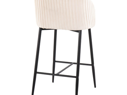 Fran - Pleated Waves Contemporary, Fixed Height Counter Stool (Set of 2)