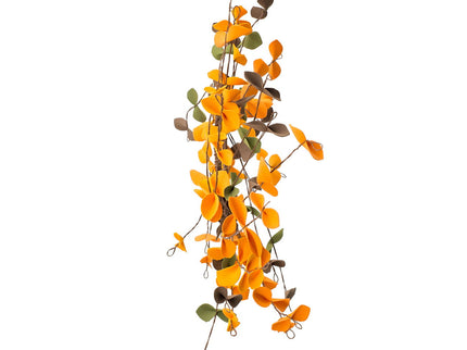 Fall Leaves Wreath, Botanicals Decor For Harvest Festival Fall Festival & Thanksgiving Table Decorations (Set of 12) - Orange Multi