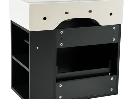Modern Wall Mounted Bathroom Vanity With Sink, Soft Close Drawer, Adjustable Shelf, Toilet Paper Holder