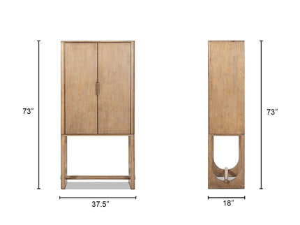 Nolan - Bar Cabinet With Wine Storage - Brown