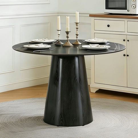 Round Dining Table - Black