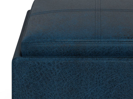 Rockwood - Upholstered Cube Storage Ottoman With Tray