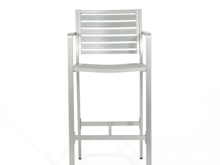 Outdoor Aluminum Rust Proof Barstools (Set of 2) - Silver