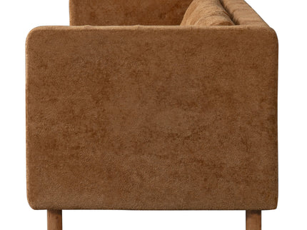 3 Seater Sofa With Square Arms, Tufted Pillow Back For Living Room
