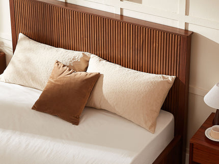 Wave Pattern Headboard Platform Bed Frame