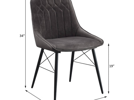 Abraham - Side Chair (Set of 2) - Black / Dark Gray