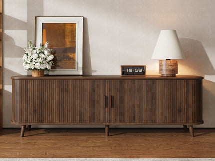 70" TV Stand, Media Center With Ample Storage - Dark Brown