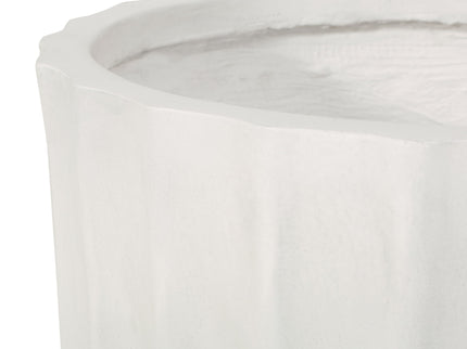 Planter With Subtle Pleated Design - Antique White