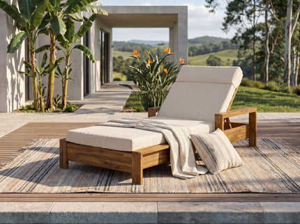 Chaise Lounge Set With 4 Fold Cushion And Built In Headrest, 3 Position Adjustable
