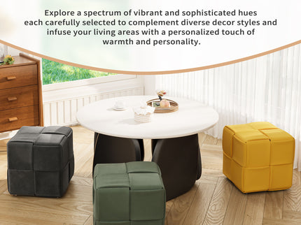 Modern Ottoman Foot Rest With Woven Design