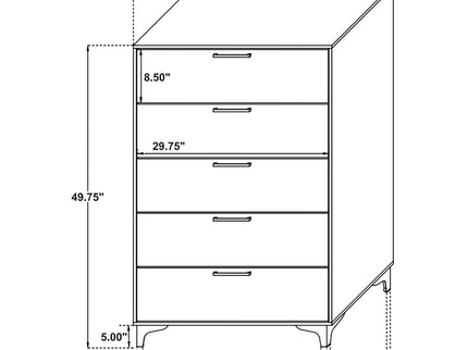 Lexie - 5 Drawer Rectangular Chest - Black