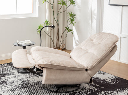 Modern Swivel Gliding Recliner Chair With Rocking Function And Phone Holder, Large Comfortable