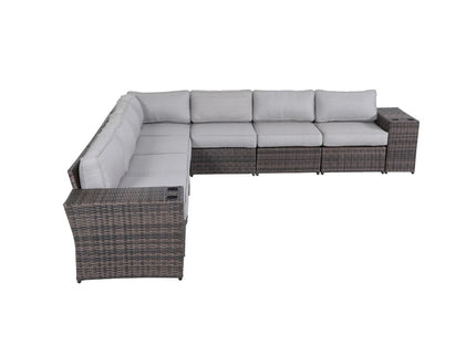 Modern Rattan Wicker Seating Group With Cushions