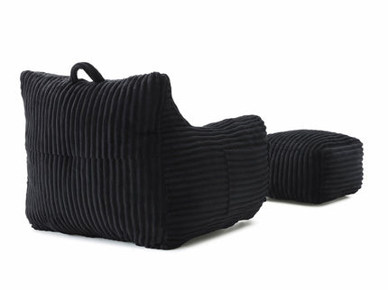 Giant Bean Bag Chair With Armrests And Footstool