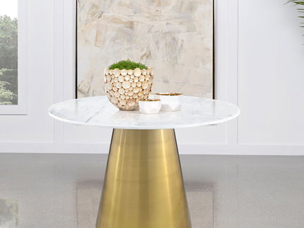 Earline - Round Dining Table - White Marble