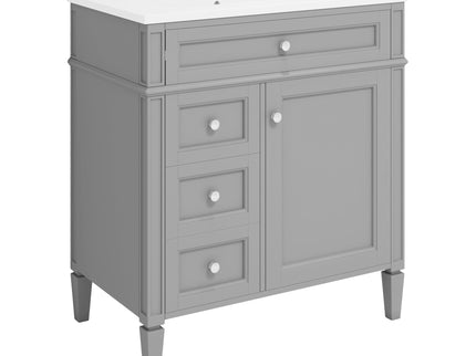 Bathroom Vanity With Top Sink, Storage Cabinet With 2 Drawers, Tip Out Drawer