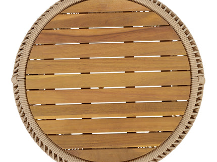 Round Side Table With Rope Frame