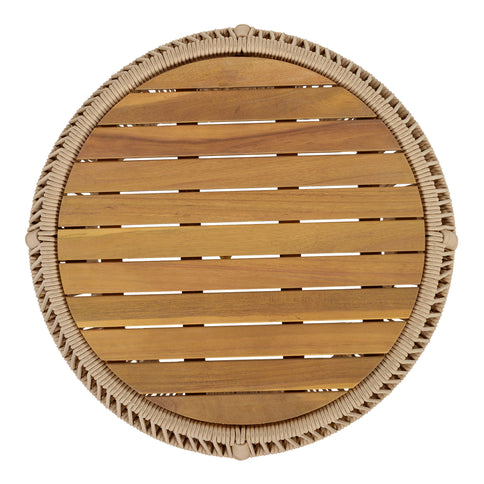 Round Side Table With Rope Frame