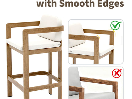 Bar Stool For Gardens And Patio (Set of 2) - Wood