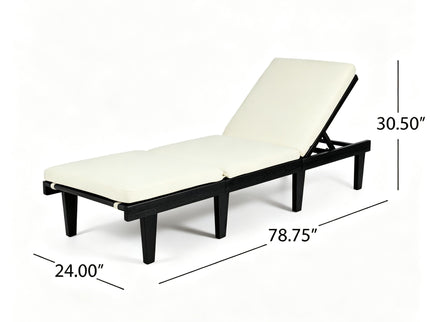 Ariana - Chaise Lounge With Cushion For Outdoor - Black