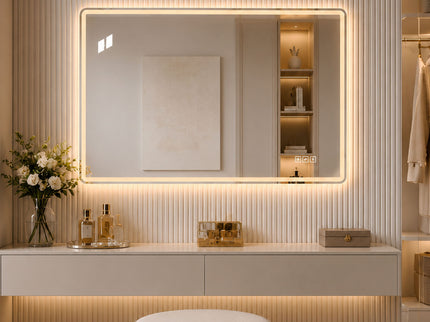 24" X 32" Rectangular Front Lighted And Backlit LED Bathroom Mirror With Anti Fog - Clear
