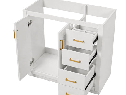 Retro Style Bathroom Vanity, 3 Drawers & Soft Closing Doors